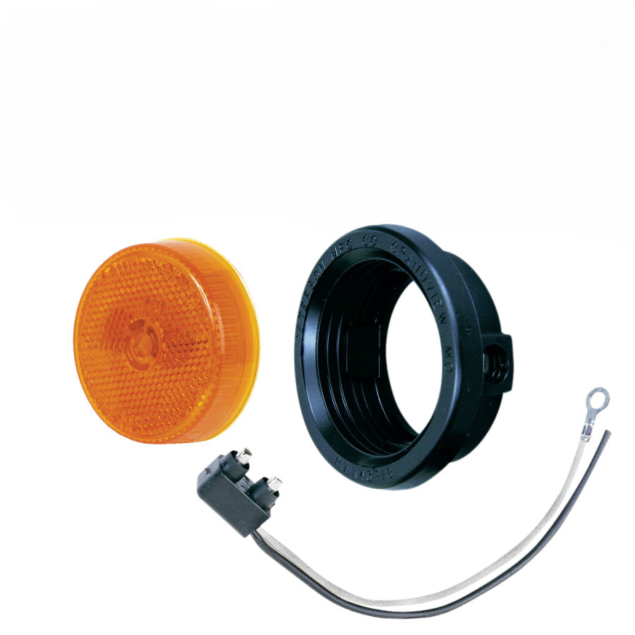 Ensemble lum 2po JAUNE complet #216KA – Lumière ambre 2 pouces pour remorque