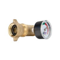 Camco Brass Water Pressure Regulator with Gauge - Protects Your RV or Boat Plumbing