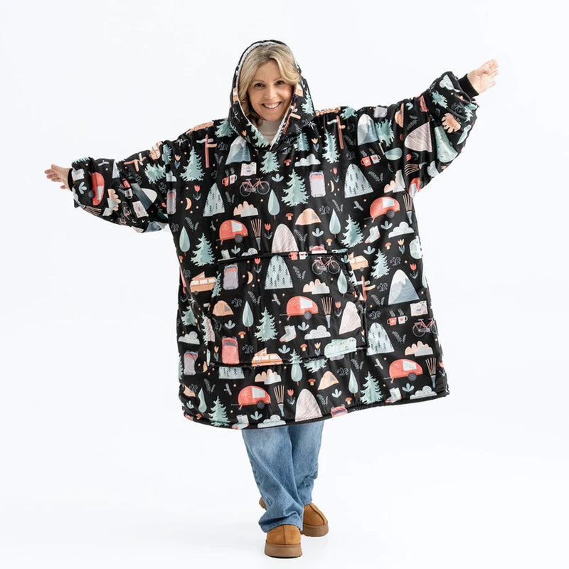 Ultra Soft Hooded Blanket with Pocket – Perfect for Camping & Cozy Nights