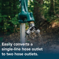 Robinet Y Métal Camco pour Tuyau d'Eau Potable - Répartiteur à 2 Voies, Vanne Contrôlée, Construction Robuste, Compatible Tuyaux de Jardin Standard, Certifié Faible Teneur en Plomb
