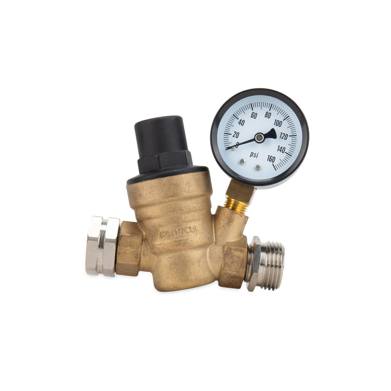 Camco Adjustable Brass Water Pressure Regulator - Protect Your RV and Boat from High Pressure
