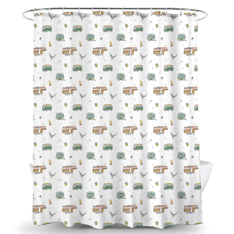 Vintage Caravan Shower Curtain – Perfect for Camping Lovers