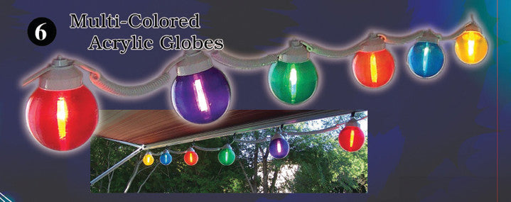 Ensemble lumières extérieur 6 globes multicolores