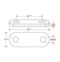 Lien mobile de suspension court 2 1/4" x 1/2" en acier zingué – Pièce pour remorque et VR