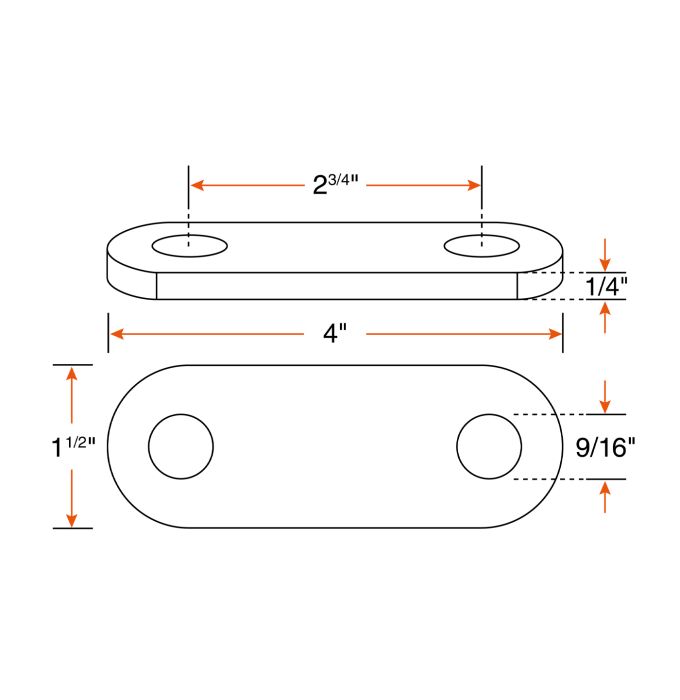 Shackle Link 2 3/4" en acier plaqué zinc – Pièce de suspension robuste