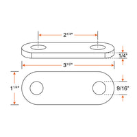 2 1/4" x 1/4" short zinc shackle link