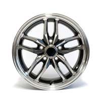 15" x 6" 5 holes 2200 lbs black aluminum Osprey rim and cap