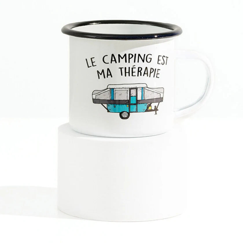 Tasse en émail camping – Cadeau parfait pour campeurs - Les campeuses en cavale