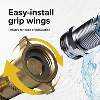 Camco Brass Water Pressure Regulator with Gauge - Protects Your RV or Boat Plumbing