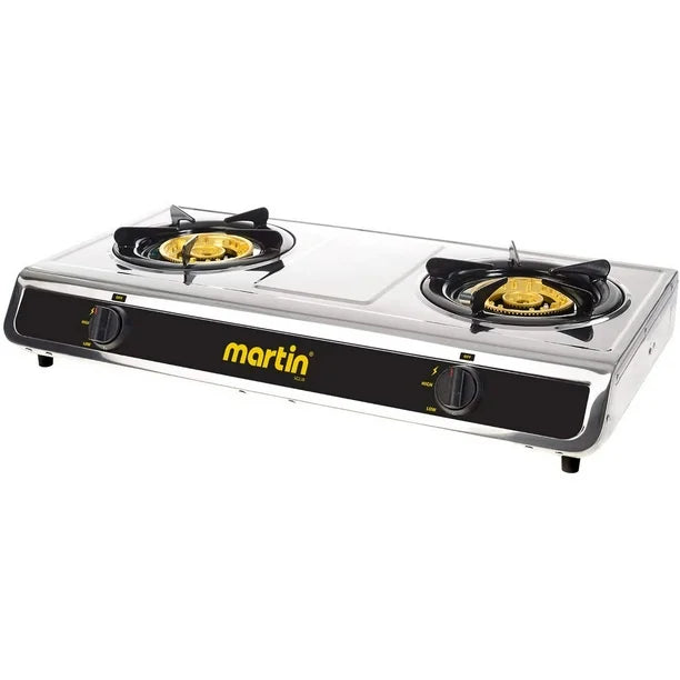 Réchaud à Gaz Propane Martin SG228 Double Brûleur - Acier Inoxydable, 25,600 BTU