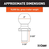 Boule d’attelage 2" – capacité 10 000 lb avec tige 1-1/4"