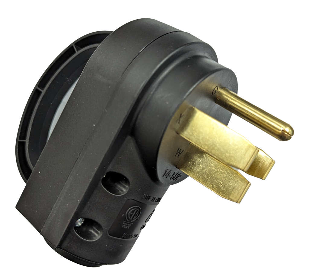 Prise de Remplacement 50-AMP Mâle - Résistante aux Intempéries, avec Poignée Intégrée - cETL Certifiée