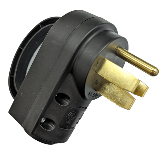 Prise de Remplacement 50-AMP Mâle - Résistante aux Intempéries, avec Poignée Intégrée - cETL Certifiée