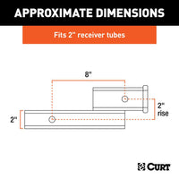 Adaptateur d’attelage CURT 2 po avec élévation ou abaissement 2 po – 7 500 lb