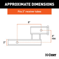 Adaptateur d’attelage CURT 2 po avec abaissement/élévation 4 po – 7 500 lb
