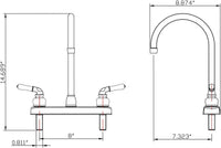 Robinet de cuisine Dura Faucet chrome avec bec haut pour VR