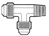 3/8" x 1/4" Male-Male Brass T-Adapter – Flare x Pipe | 741-474