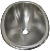Lavabo Ovale 12” x 17” x 7” en Acier Inoxydable pour RV et Bateaux