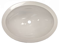 10" White Plastic Oval Sink – With Drain and Stopper
