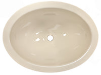 10" White Plastic Oval Sink – With Drain and Stopper
