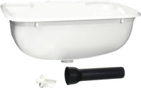 Lavabo Rectangulaire en ABS Blanc – 12-5/16'' x 14-3/4'' – Avec Bouchon et Fixations