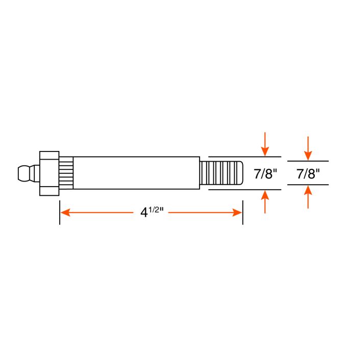 Boulon de suspension zingué 7/8"-9 x 4 1/2" pour égaliseur slipper