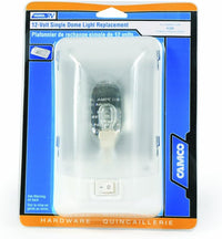 Lampe de Plafond Dôme Remplacement 12V, Lentille Transparente, Ampoule Incandescente, 7” x 4.5”