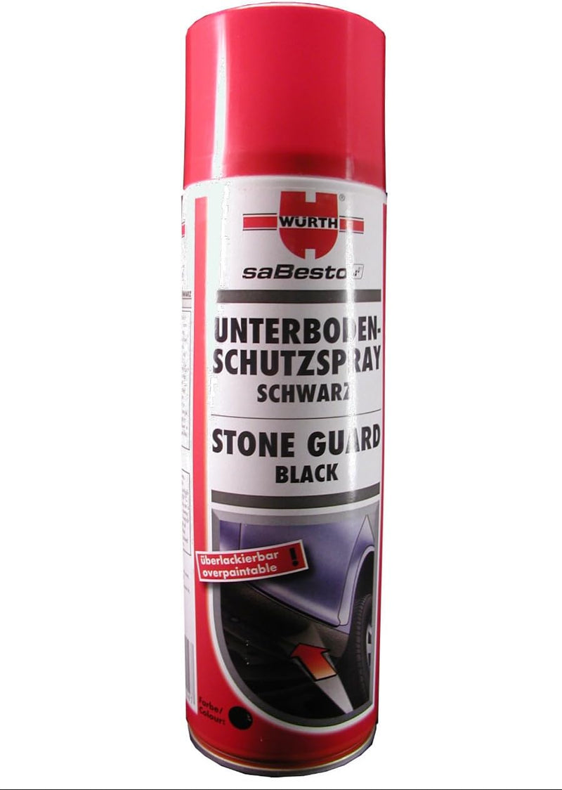 Würth 892071 Protection Antigravillon Noire 500ml – Peinture Résistante et Ponçable