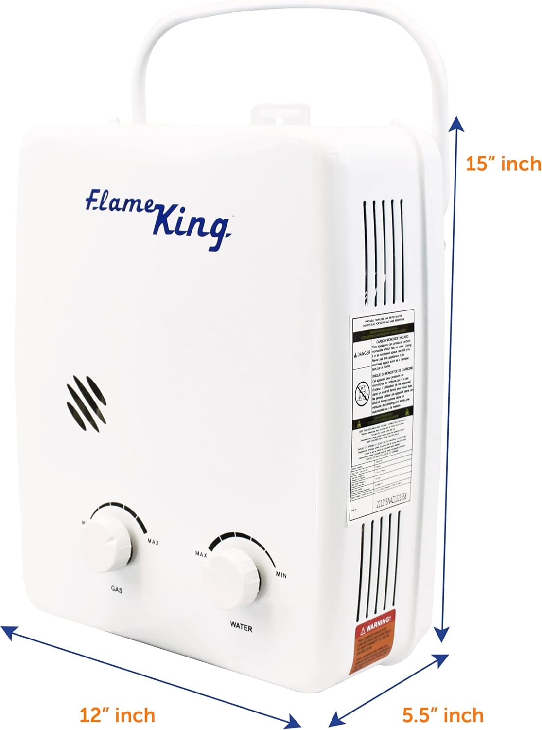 Chauffe-eau au propane portable 34 000 BTU - Sécurité CSA, facile à installer et durable