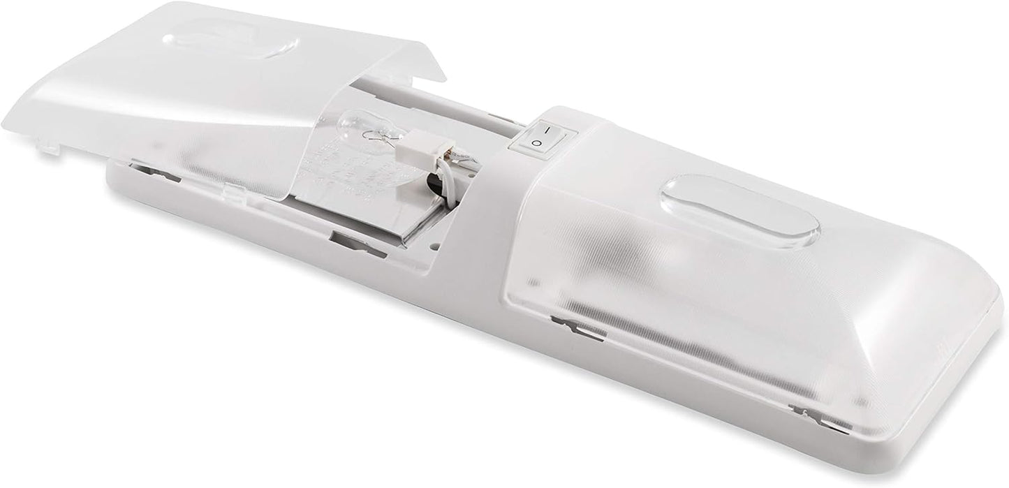 Lampe de plafond double 12V à ampoule incandescente avec lentille transparente - Remplacement, instructions de montage incluses