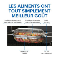 Panier Rotissoire Napoleon – Cuisson saine pour ailes de poulet, frites et légumes – Compatible avec la plupart des broches de barbecue