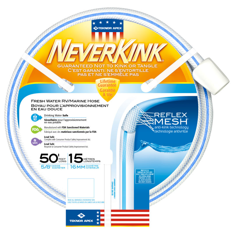 Boyau d’arrosage 5/8" x 50' NEVERKINK Teknor Apex – Anti-pli, Eau potable