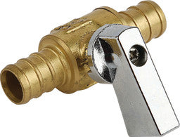 Vanne d’arrêt en laiton 1/2" Barb x 1/2" Barb ESCO – Quart de tour pour tuyaux PEX