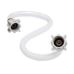 Raccord d’eau flexible tressé 12 pouces 1/2" x 1/2" – PVC blanc pour VR et plomberie