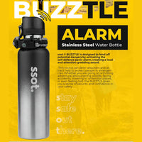 BUZZTLE750-BSS Stainless Steel Water Bottle with 120 dB Alarm