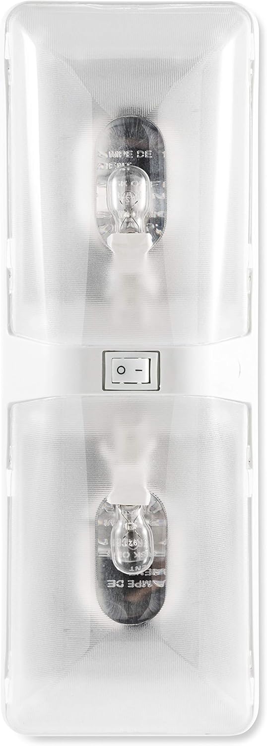 Lampe de plafond double 12V à ampoule incandescente avec lentille transparente - Remplacement, instructions de montage incluses