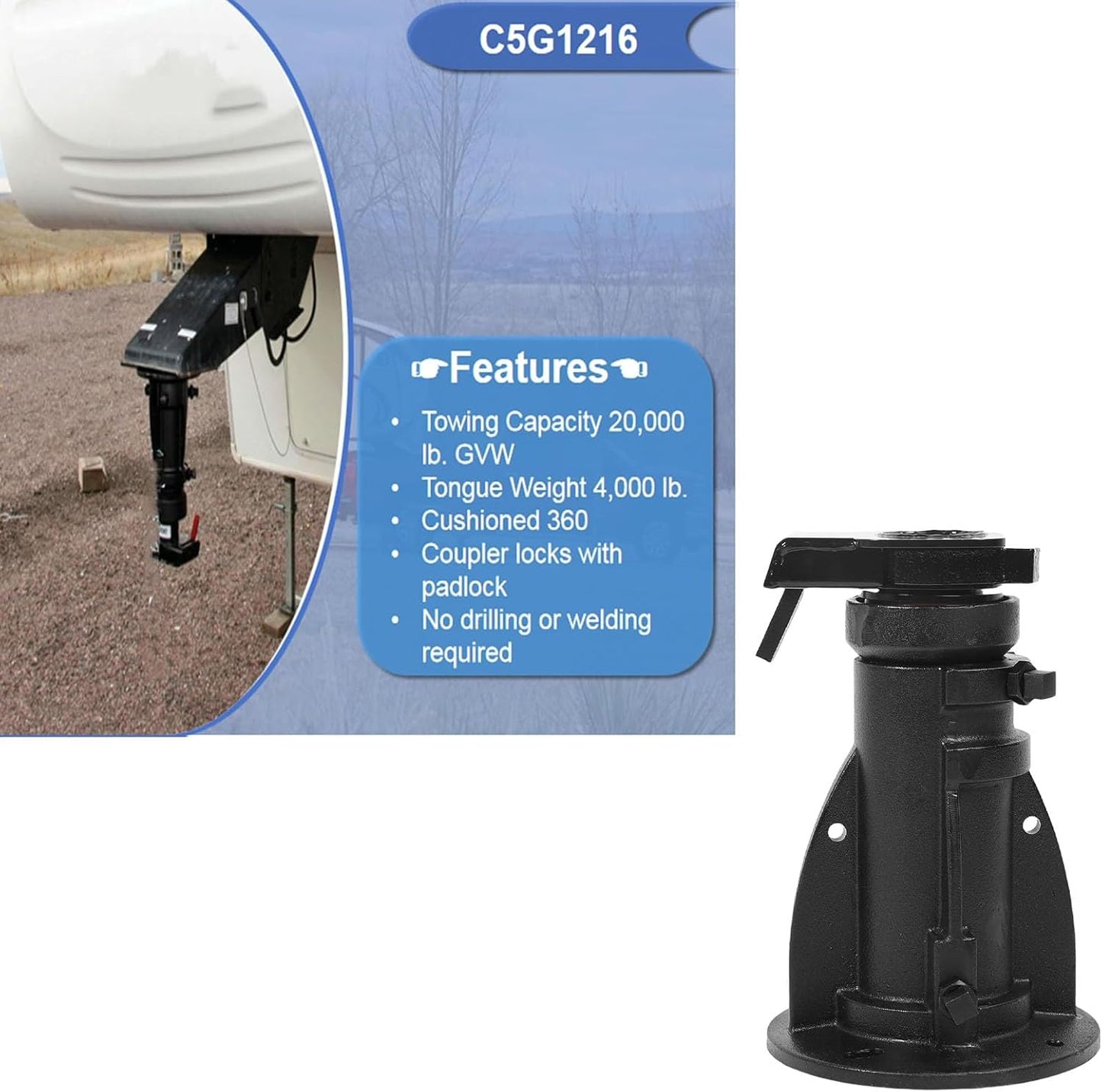 Gooseneck adapter 12 to 16 inches