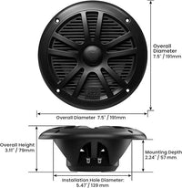 BOSS Audio MR6B 6.5'' Dual Cone Marine Speakers (Pair)