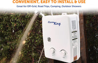 Chauffe-eau au propane portable 34 000 BTU - Sécurité CSA, facile à installer et durable