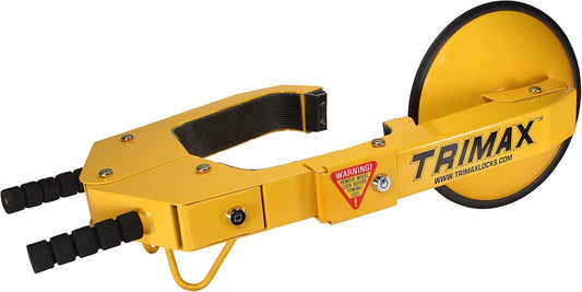 Antivol de Roue Ajustable Trimax TWL100 Ultra-Max, Jaune/Noir - Sécurise Pneus et Roues