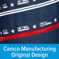 Contenant Pop-Up Camco "Life is Better at the Campsite" – Rangement Extérieur Pliable, Résistant, avec Sac et Piquer pour Camping, VR, Pique-Nique