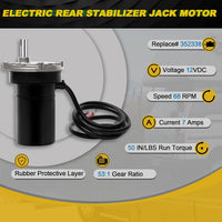Moteur de cric stabilisateur arrière électrique compatible avec Lippert 113407, 352338, 138445, 178562, 162307 - Remplace K01285-C800, K01285C800, K01531A800, K01531-A800