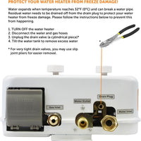 Chauffe-eau au propane portable 34 000 BTU - Sécurité CSA, facile à installer et durable