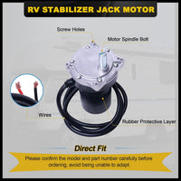 Moteur de cric stabilisateur arrière électrique compatible avec Lippert 113407, 352338, 138445, 178562, 162307 - Remplace K01285-C800, K01285C800, K01531A800, K01531-A800