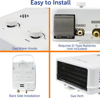Chauffe-eau au propane portable 34 000 BTU - Sécurité CSA, facile à installer et durable