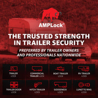 AMPLock TLS2516G – Verrou de remorque solide pour coupleur 6,3 cm | Sécurité caravane et VR