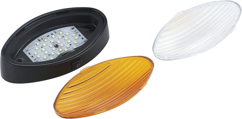 Lumière de Porche LED Ovale 12V pour VR, Roulotte et Bateau – Lentille Claire ou Ambre
