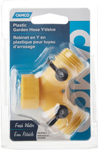 Vanne Y en Métal Camco pour Tuyau d'Eau Potable – Divise 1 Tuyau en 2, Ajustement Facile du Débit et de la Pression, Certifiée Faible Teneur en Plomb