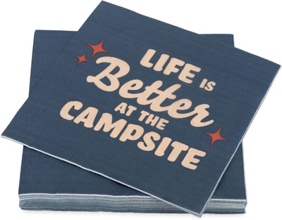 Serviettes en Papier Camco "Life Is Better At The Campsite™" - Pack de 30, Design Camping