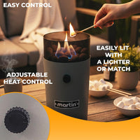 Martin MFP1 Propane Tabletop Fire Pit – 14,500 BTU Outdoor Heater